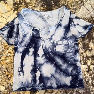 Aeropostale Blue Short Sleeve Crop Top